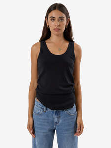 Thrills Womens: Fundamental U Tank - Washed Black