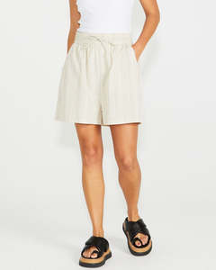 Sass Womens: Odell Shorts - Natural Stripe