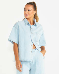 Katrina Boyfriend Shirt - Snow Wash