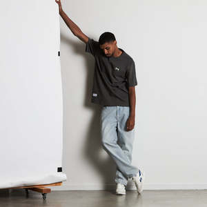 Stamp Script Tee - Charcoal