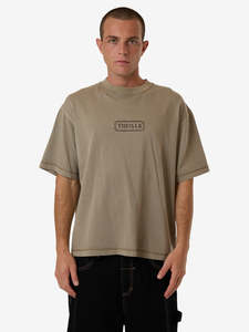 Thrills Mens: Lost In Paradise Embro Box Fit Tee - Aluminium