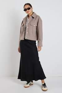 Driver Boucle Trucker Jacket - Taupe