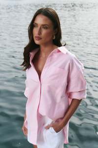 Signature Oxford Oversized Shirt - Pink