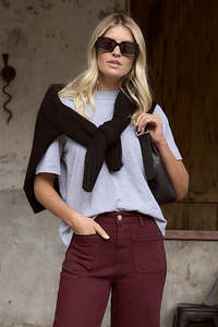 Street Crew Neck S/S Boxy Tee - Grey Marle