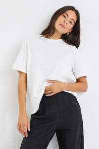 Street Crew Neck S/S Boxy Tee - Ivory