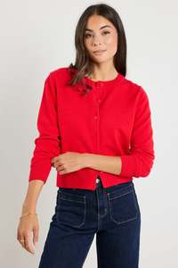 Dedication Crewneck Cardigan - Red