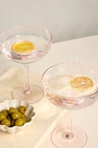 Gifts: Pink Ripple Martini Glass