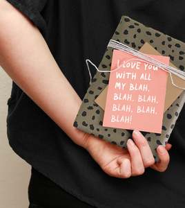 Gifts: Blah, Blah, Blah Greeting Card - Light Pink Fluro