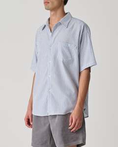 S Double: Stripe S/S Shirt - Striped