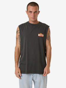Thrills Mens: Never Stop Merch Fit Muscle Tee - Merch Black