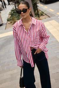 Stories Be Told: You Got This Stripe Oversized Shirt - Red Stripe
