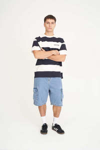 Mens Sale: Game Day Stripe Tee - Navy/Chalk