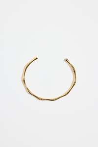 Bamboo Cuff Bangle - Gold