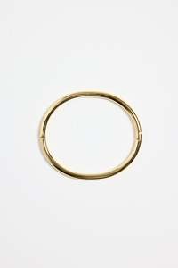 Stories Be Told: Solid Round 14k Gold Plate Bangle - Gold