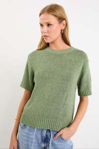 By Rosa: Loveable Yarn Knit Tee - Sage