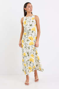 Georgia Mae: Knockout V Back Slip Dress - Buttercup Floral