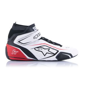 Boots: Alpinestars 1-T v3 Race Shoe White Black  Red