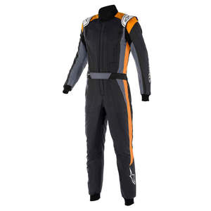 Race Suits: Alpinestars GP Pro Com v2 Black Asphalt Fluro Orange Suit