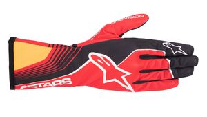 Kart Gloves: Alpinestars Youth 1 K V2 Future Kart Gloves Red Tangerine