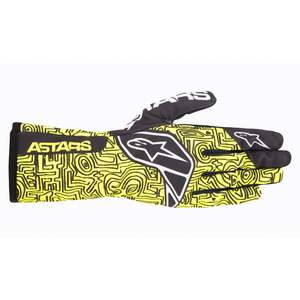 Kart Gloves: Alpinestars Tech 1-K Race V2 Vertical Kart Gloves Yellow Fluro