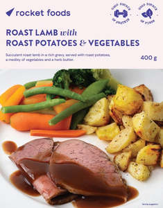 Frozen Meals: Roast Lamb with Roast Potatoes & Vegetables (Frozen) - 400g Ready Meal