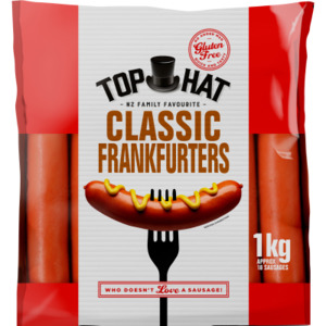 Sausages Smallgoods: Top Hat Classic Frankfurters - 1kg