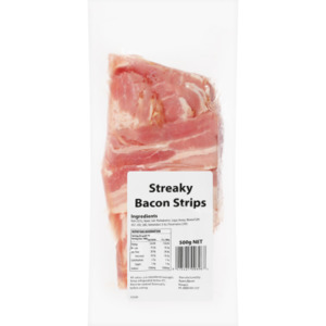 Pork: Huttons Streaky Bacon Strips 500g