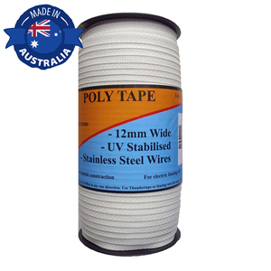 Products: Thunderbird 200m x 12mm White Hot Tape - Electric Fencing