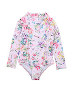 Swimware: Allegra Ls Sunsuit Pink 3-10yrs