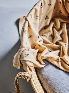 Baby Boy 1: LFOH Merino Swaddle Blanket - Wheat Marle Fruit'n'Veg