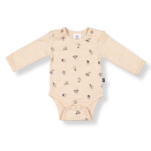 Baby Boy 1: LFOH Merino Riley Bodysuit - Wheat Marle Fruit'n'Veg