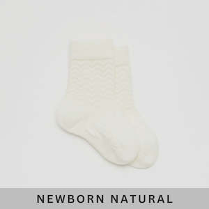 Baby Boy 1: Baby Merino Wool Crew Socks - Pearl Cream