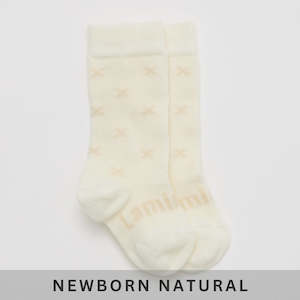 Baby Merino Wool KNEE high Socks - Owl Neutral