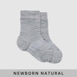 Baby Boy 1: Baby Merino Wool Crew Socks - Bunny Grey