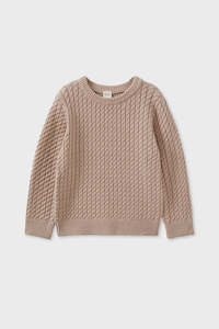 Baby Neutral 1: Mocha Cable Knit Jumper
