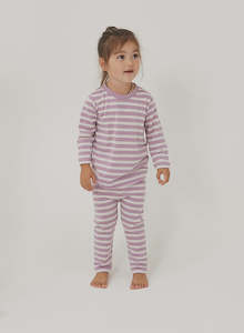 Sleepwear: Merino PJ Mink Stripe