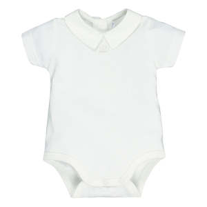 Christening Baptism: Bebe Boys Crown Bodysuit Short Sleeve White
