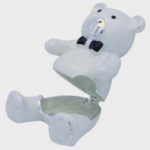Christening Baptism: Dakota Teddy Bear Jewel Box in Cream