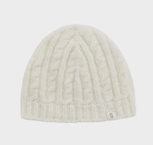 Gifts Kiwiana: Benmore Cable Knit Hat Warm White