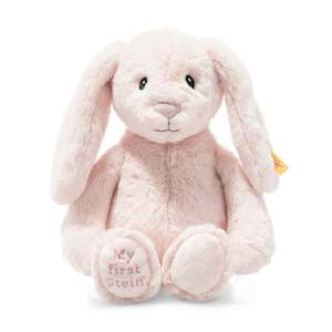 To Treasure Childhood Memories: Soft Cuddly Friends My First Steiff Hoppie Rabbit Pale Pink