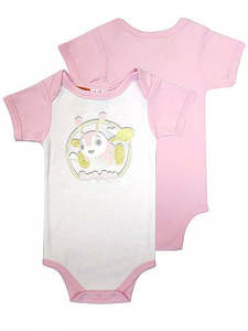 Babywear: Buzzy Bee Pink and White Bodysuit