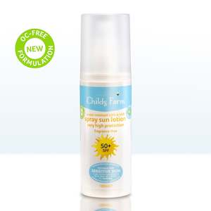 Staff: [STAFF] Childs Farm 50+ SPF sun lotion spray fragrance-free