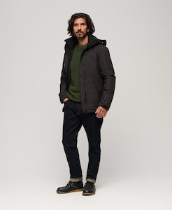 Mens Jackets: Hooded Yachter Windbreaker Jacket - Black