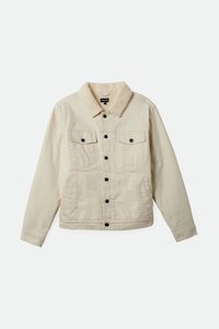 Mens Jackets: Builders Cable Lined Trucker Jacket - Natural