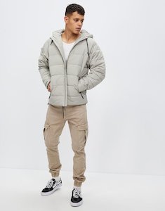 Mens Jackets: Domain Puffer Jacket - Fog
