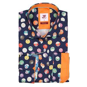 Mens Shirts: Long Sleeve Print Shirt - 8 Ball Print
