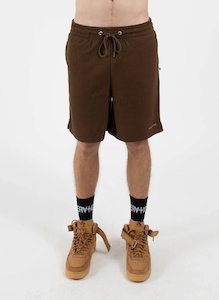 Mens Shorts: Waffle Track Short Tiny - Chocolate
