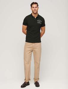 Superdry: Applique Classic Fit Polo - Good Olive