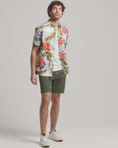 Superdry: Vintage Hawaiian S/S Shirt - Optic Banana Leaf