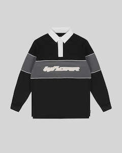 Mens Tops: Rothman Panel Rugby Top - Black/Grey